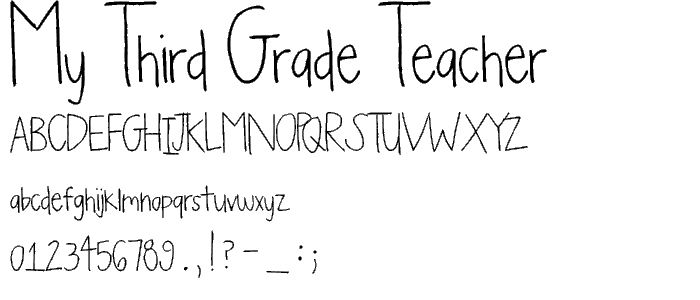 My Third Grade Teacher font